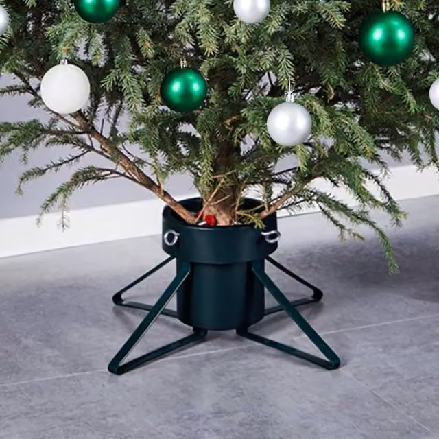 Berkfield Home Christmas Tree Stand, Black, W/D/H: 46 x 46 x 19 cm – 1