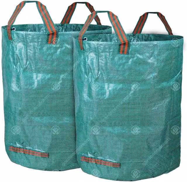 Kelvenix 2 Pack Heavy Duty Green Garden Waste Bags, 300L Capacity