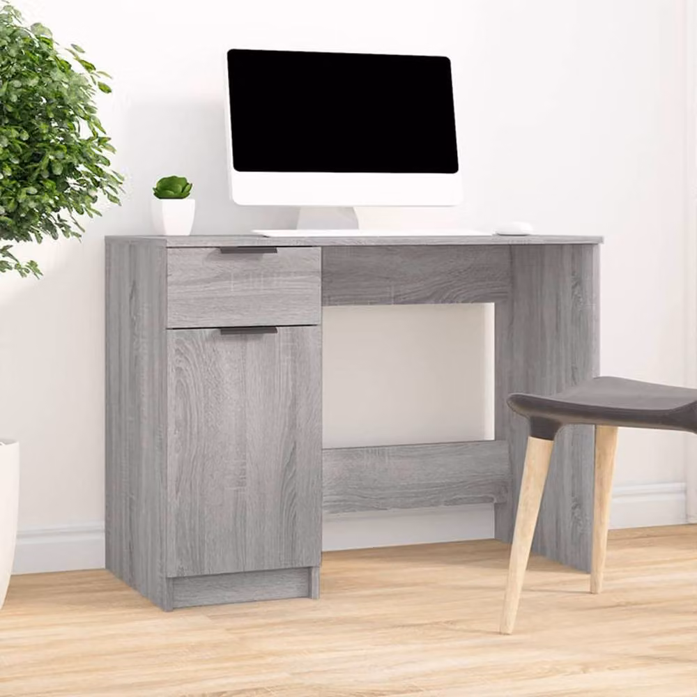 Berkfield Home Computer Desk in Grey Sonoma, W/D/H: 100 x 50 x 75 cm – 2