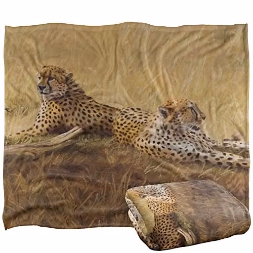 Wild Wings African Cats 2 Silky Touch Super Soft Fleece Throw Blanket, Multicolour, W: 152 cm, D: 127 cm – 1