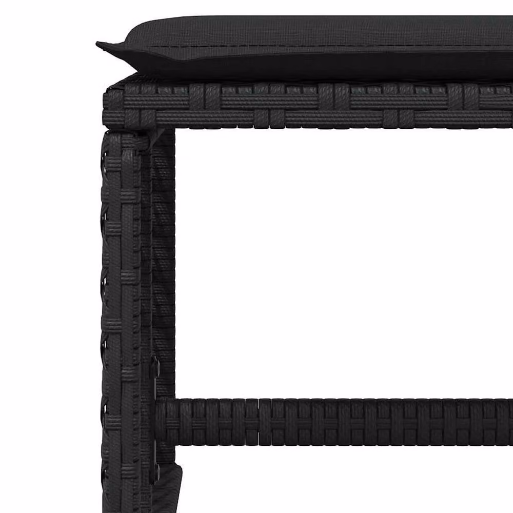 Berkfield Home 11 Piece Black Poly Rattan Garden Dining Set with Cushions – 3