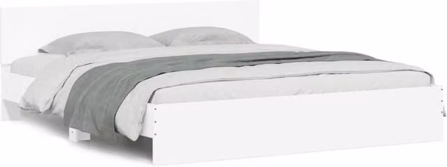 Berkfield Home White Bed Frame without Mattress W/D/H: 200 x 200 cm