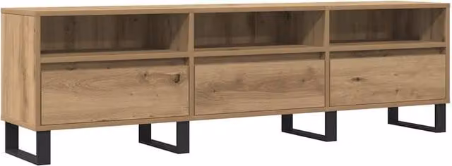 Berkfield Home Artisan Oak TV Cabinet in Brown, W/D/H: 150 x 30 x 44.5 cm – 1