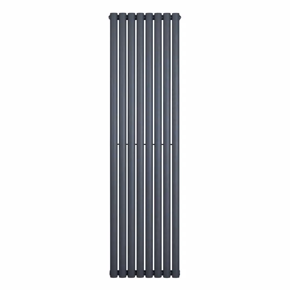 Monstershop Oval Single Column Radiator in Anthracite Grey, H: 180 cm, W: 48 cm – 2