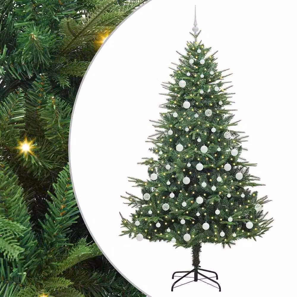 Berkfield Home Pre-lit Artificial Christmas Tree with Ball Set, Green, Height: 210 cm – 2