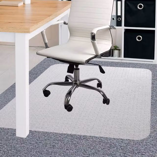 Marlow Clear PVC Office Chair Mat and Carpet Floor Protector, W: 120 cm, D: 90 cm – 1