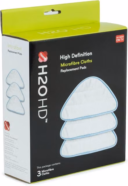 Thane H2O HD Steam Mop 3 Replacement Microfibre Cloths in White