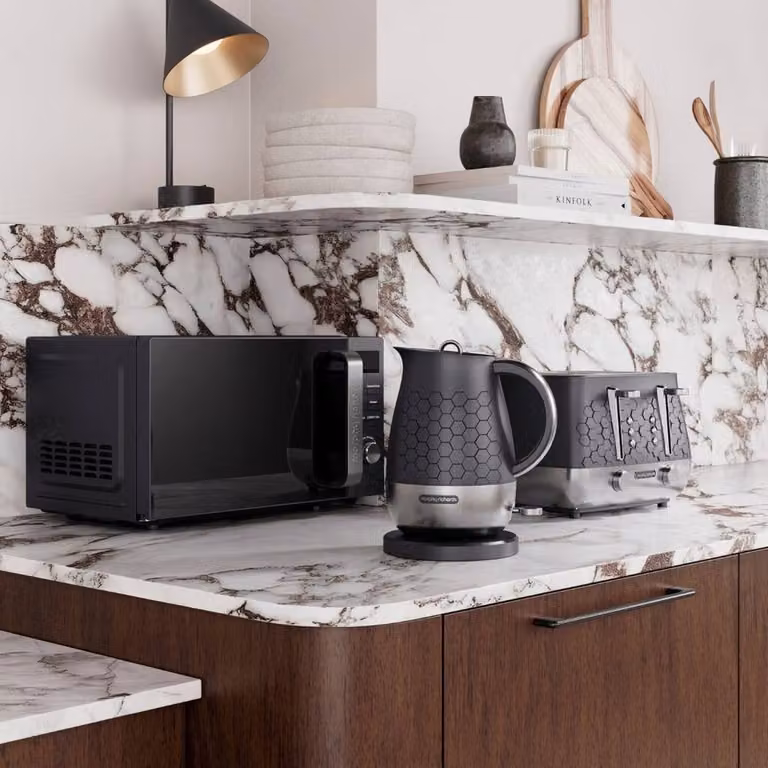 Morphy Richards Cassini Kettle, Toaster and Microwave Bundle in Black