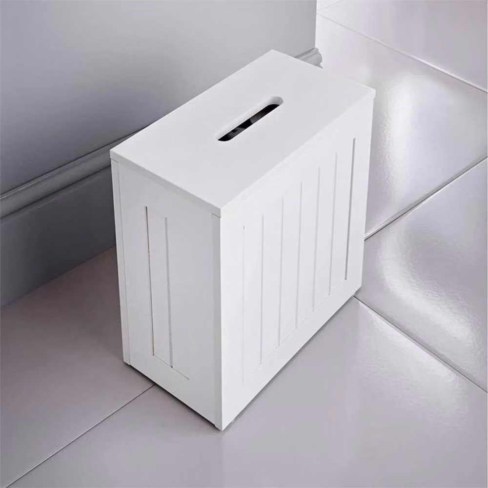 Nordara White Slimline Shaker Bathroom Toilet Roll Storage Box – 3