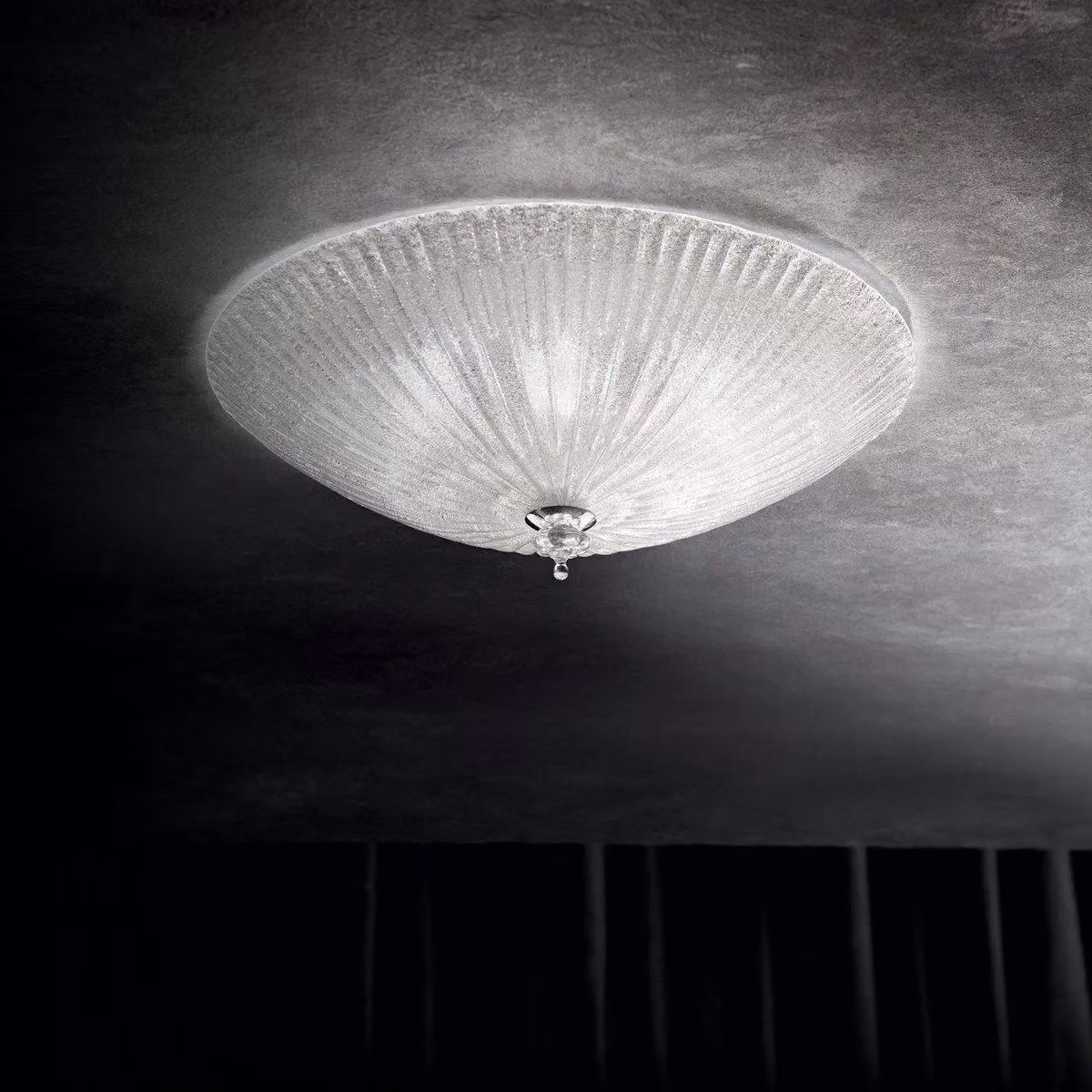 Netlighting Shell 6 Ceiling Light in Chrome and Grey with Transparent Glass and E27 Base – 3