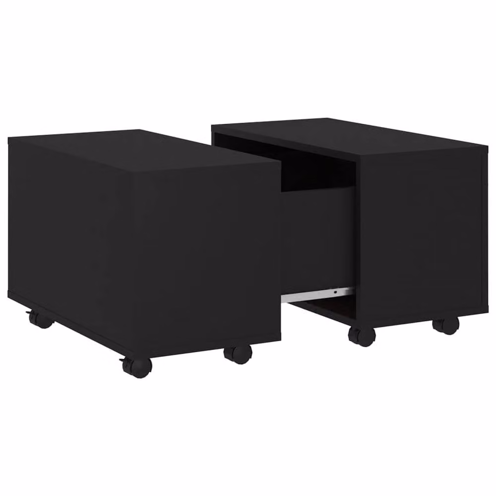 Berkfield Home Elegant Black Square Coffee Table in Composite Wood W/D/H: 60 x 60 x 38 cm – 3