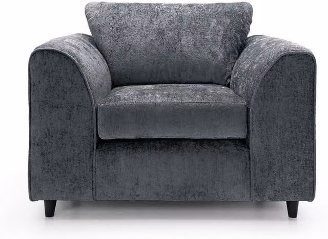 Abakus Direct Harriet Crushed Chenille Armchair in Dark Grey