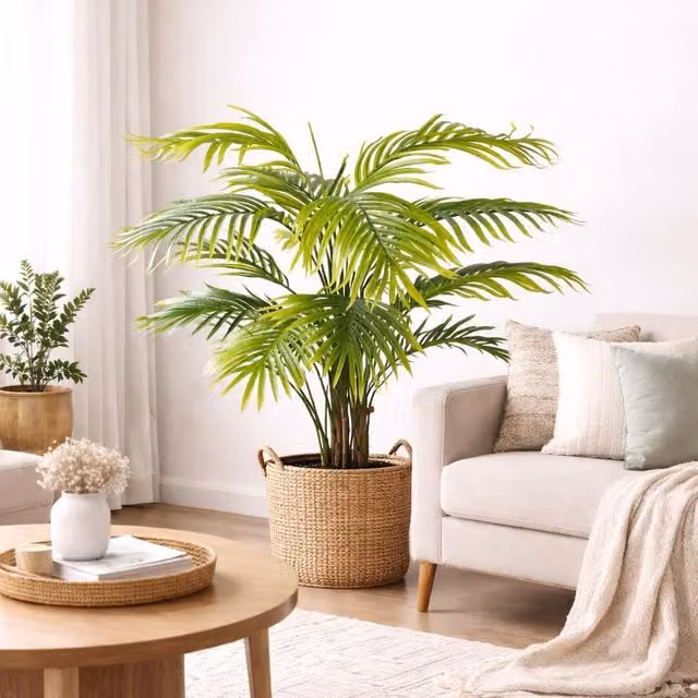Leaf Extra Large Artificial Areca Palm Tree in Green, Height: 130 cm – 2