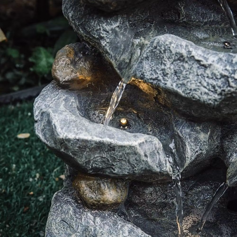 Kelvenix Grey Cascading Rock Garden Water Feature W/D/H: 49 x 31 x 24 cm – 2