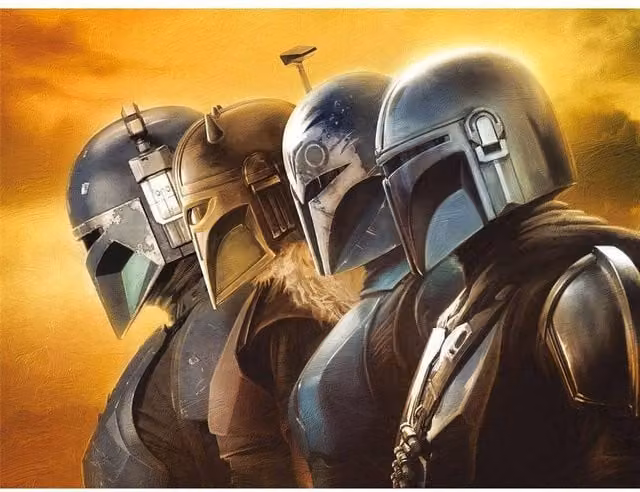 Star Wars Creed Yellow Framed Canvas Print