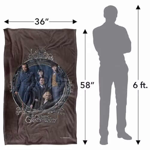 LOGOVISION Fantastic Beasts 2 Dumbledore's Team Super Soft Fleece Throw Blanket, Multicolour and Brown, W: 91 cm, D: 147 cm – 2
