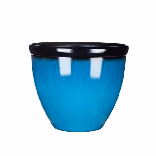 Garden Gear Elegant Bell Glazed Planter in Sky Blue, Diameter: 39.5 cm, Height: 34 cm – 1