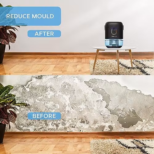 MONHOUSE Premium Electric Dehumidifier with Touch Screen and Nightlight, Black – 4