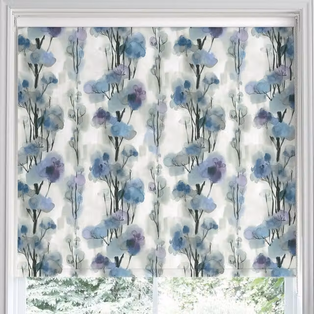 Voyage Maison Aether Midnight Blue Floral Blackout Made to Measure Roller Blind