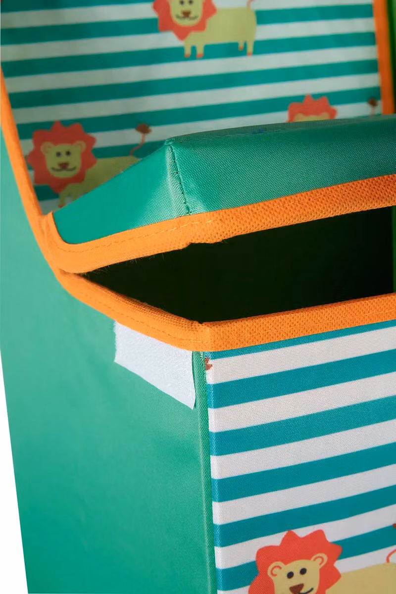 Orsina Lion Design Kids Storage Seat in Green and Orange – 3