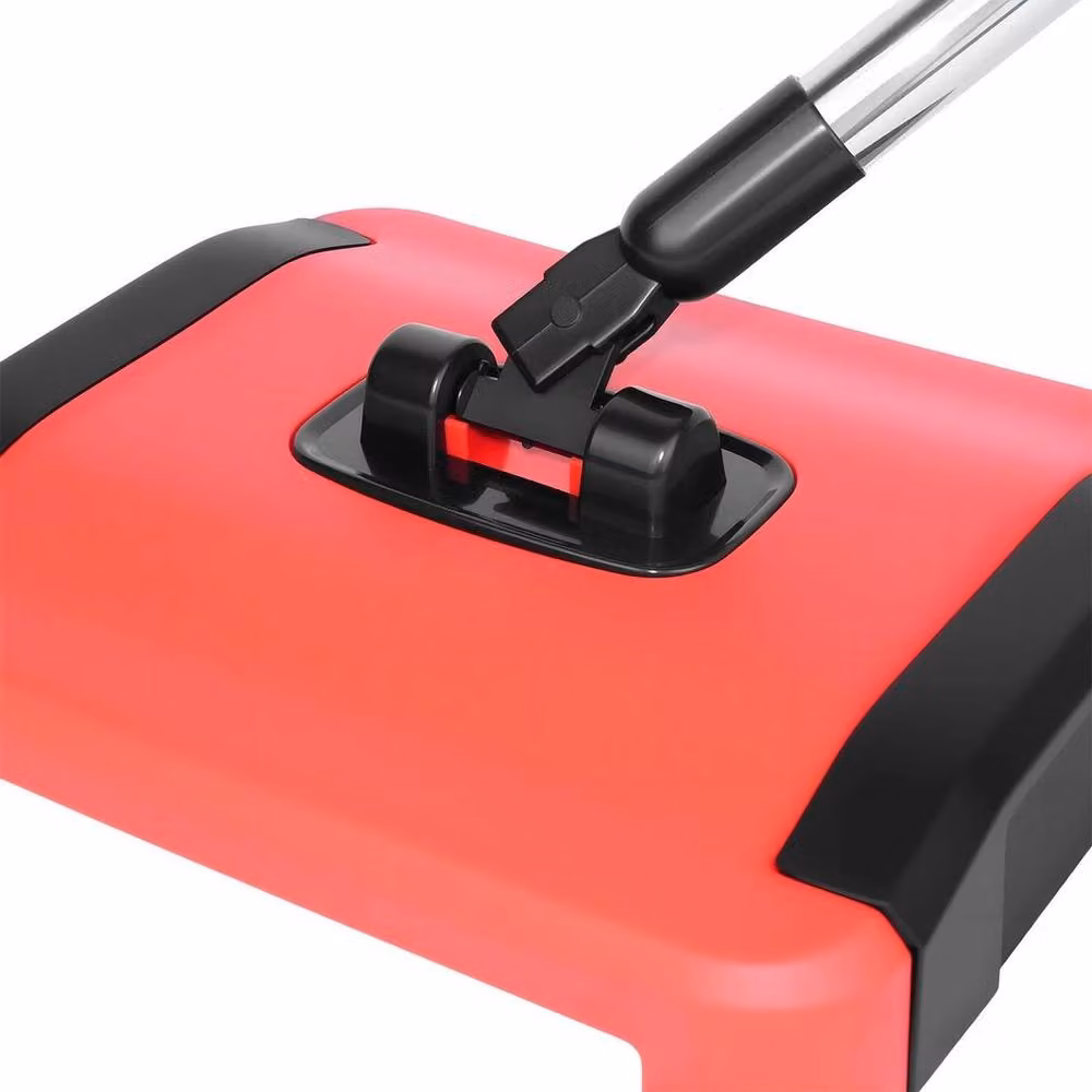 FLAVORA Lightweight Manual Walk-Behind Carpet Sweeper in Red – 4