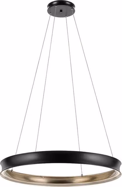 Kichler Larousse Integrated LED Suspended Ring Pendant Light in Black and Gold/Brass – 1