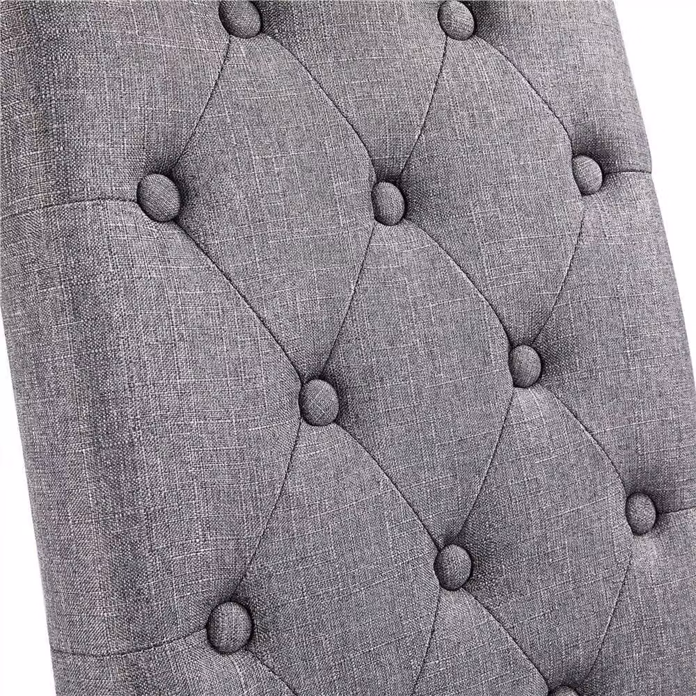 EONLION Set of 2 Modern Grey Fabric Upholstered Dining Chairs – 3