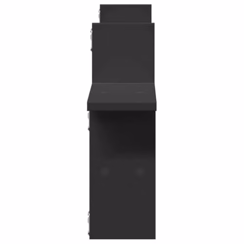 vidaXL Set of 2 Modern Wall Mounted Shelves in Black, W/D/H: 38 x 12 x 38 cm – 6