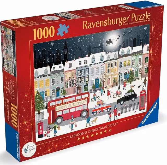 Ravensburger London Christmas Spirit 1000 Piece Jigsaw Puzzle, Red and Multicolour