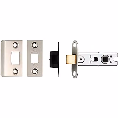 Loops 64mm Tubular Mortice Bolt Through Door Latch with Square Forends in Silver