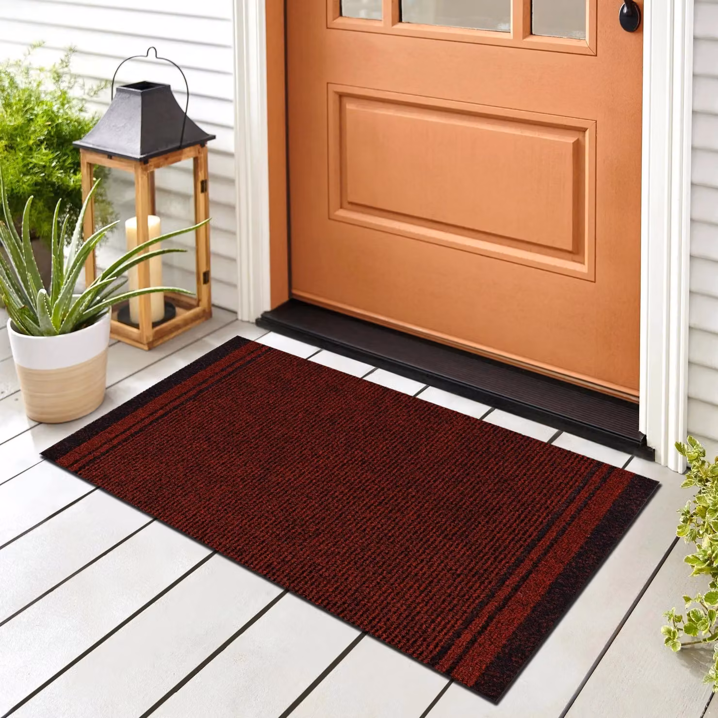 RugsX Malaga Anti-Slip Runner Rug in Red, Striped Modern Design, W: 100 cm, L: 420 cm – 3