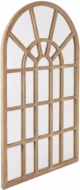 Hill Interiors Colorado Collection Arched Paned Wall Mirror in Brown