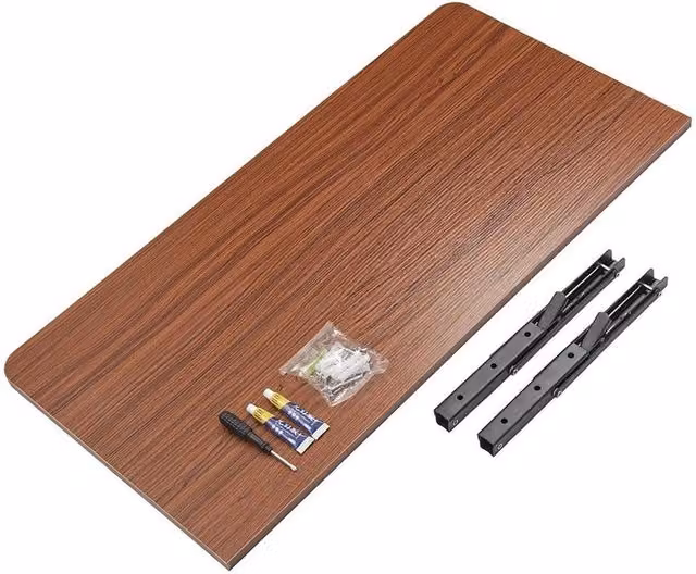 FLAVORA Brown Folding Wall Mounted Computer Desk
