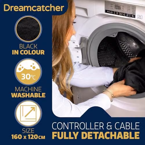 Dreamcatcher Sherpa Heated Throw Blanket in Black with 9 Heat Levels and 12-Hour Timer – 5