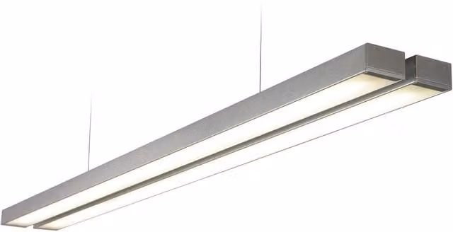 Loops Twin Commercial LED Suspension Light, Silver, W/D/H: 149.4 x 15.6 x 15.6 cm