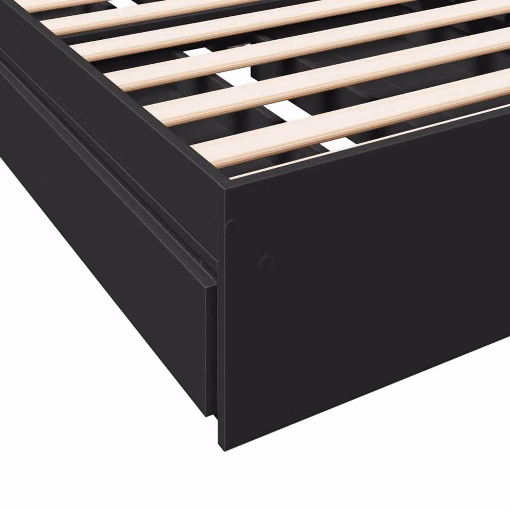 Berkfield Home Modern Single Bed Frame with Drawers, Black, W/D/H: 90 x 190 cm – 5