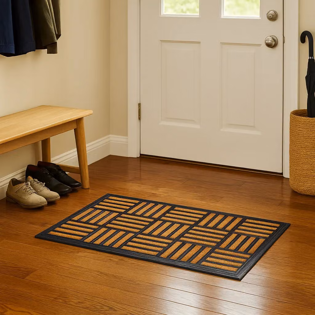 Nicola Spring Heavy Duty Mosaic Door Mats, Black, Pack of 2, W: 60 cm, D: 40 cm, H: 1.5 cm – 7