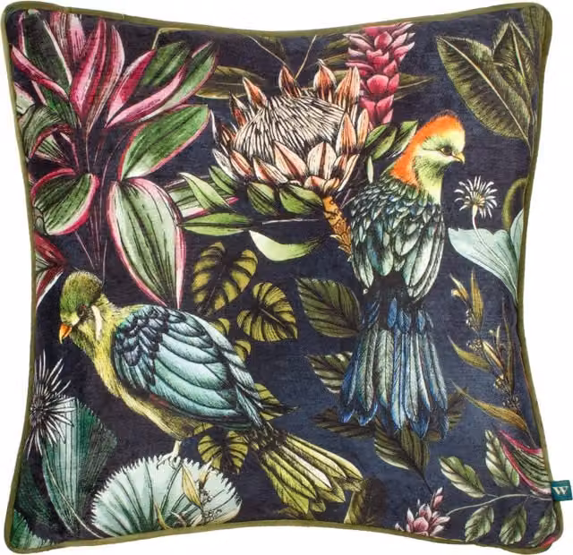 Terrys Multicolour Floral Chenille Square Filled Cushion W/D/H: 43 x 43 x 43 cm