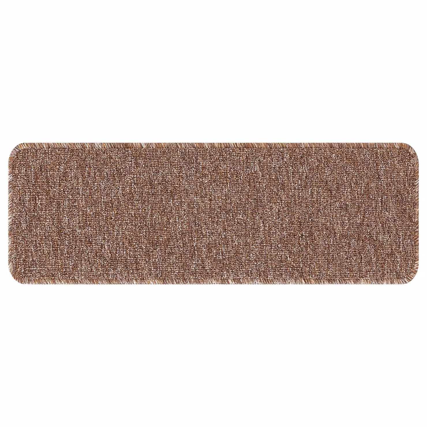 Berkfield Home Non-Slip Stair Mats in Brown with Latex Backing, W: 60 cm, D: 25 cm – 2