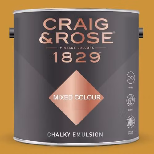 Craig & Rose 1829 Chalky Emulsion Paint in French Ochre, 2.5 l