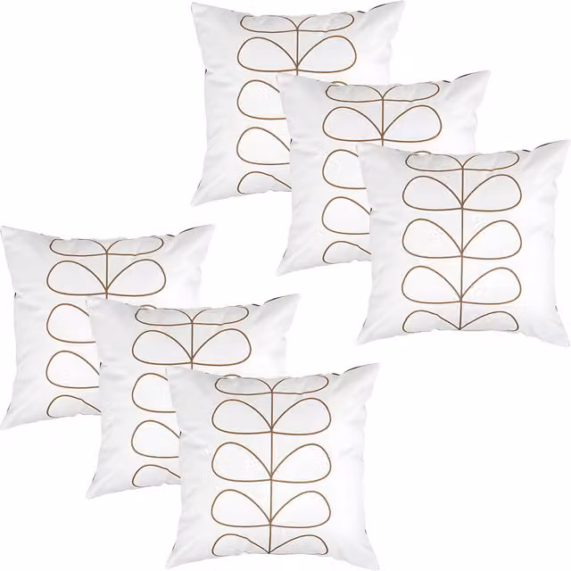 Gardenista Set of 6 Striped Outdoor Scatter Cushions in Apple and White