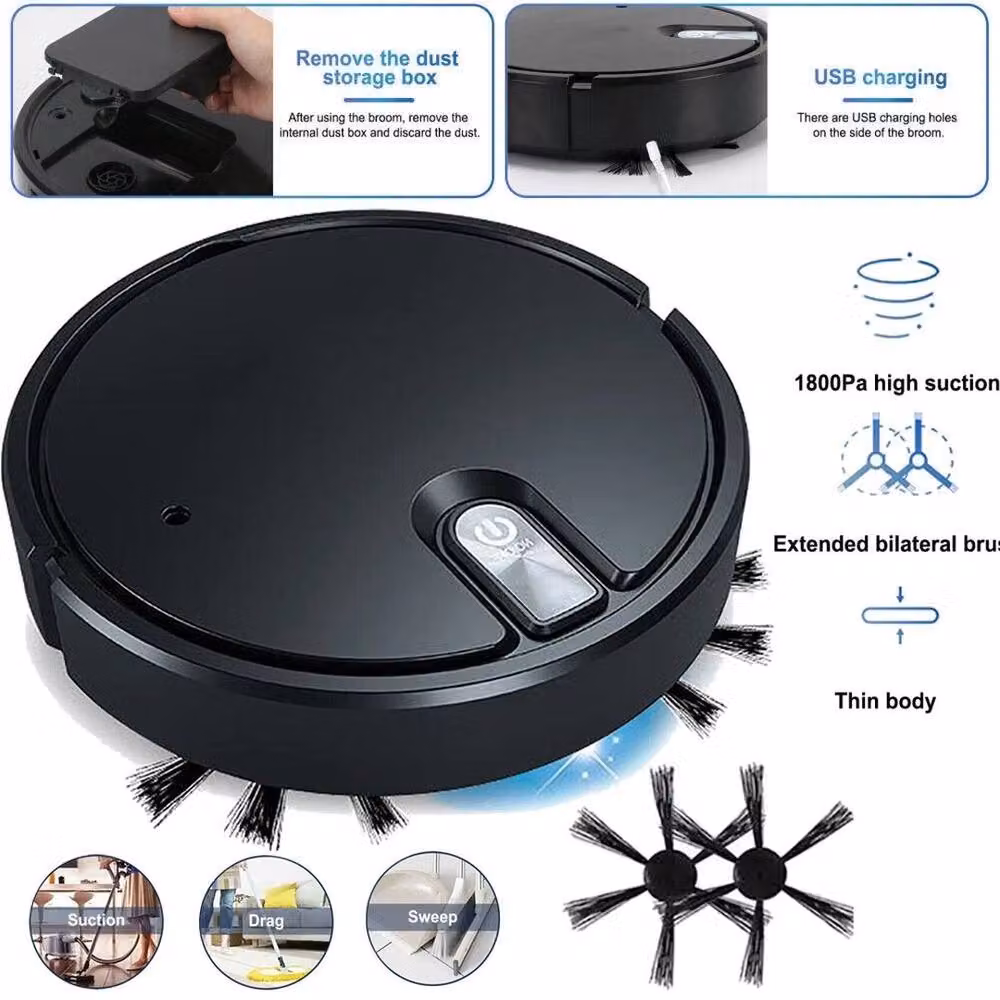 EONLION Smart Robot Vacuum Cleaner Automatic Floor Sweeper in Black – 5