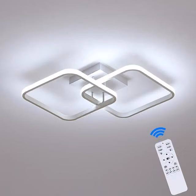 Pheashine Modern LED Ceiling Light, Dimmable, White, Length: 64 cm
