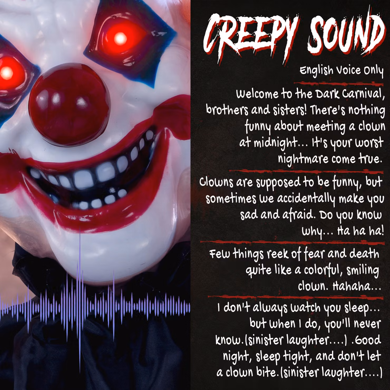 HOMCOM 190cm Life Size Animated Clown Halloween Decoration in Orange and Black with Sound and Touch Activation – 5