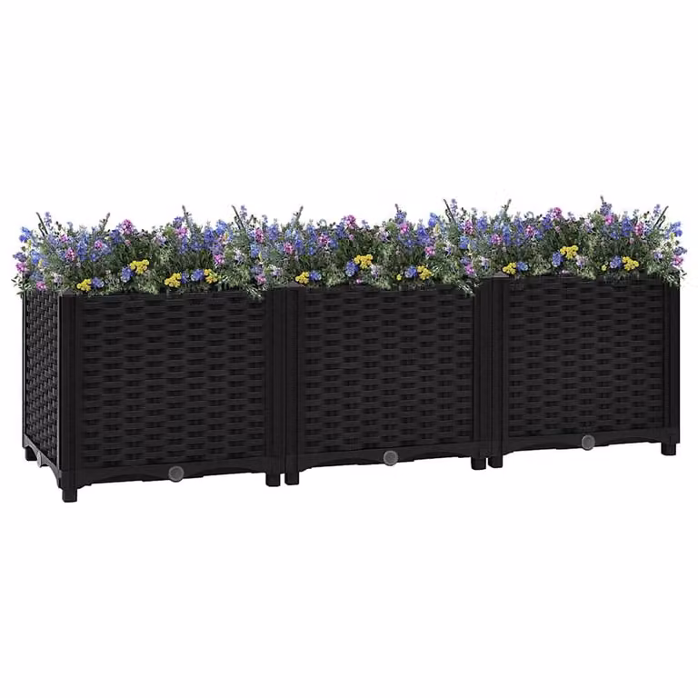 Berkfield Home Black Polypropylene Raised Bed W/D/H: 120 x 40 x 38 cm
