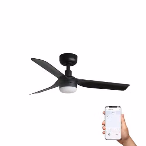 Faro Barcelona Mini Punt Smart LED Ceiling Fan, Black, 90 cm, with App and Remote Control – 1
