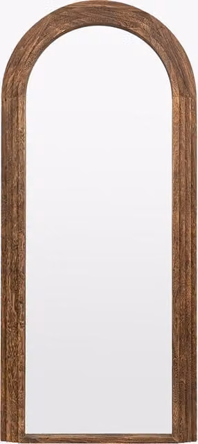 Perch & Parrow Modern Freestanding Archway Mirror in Brown Wood