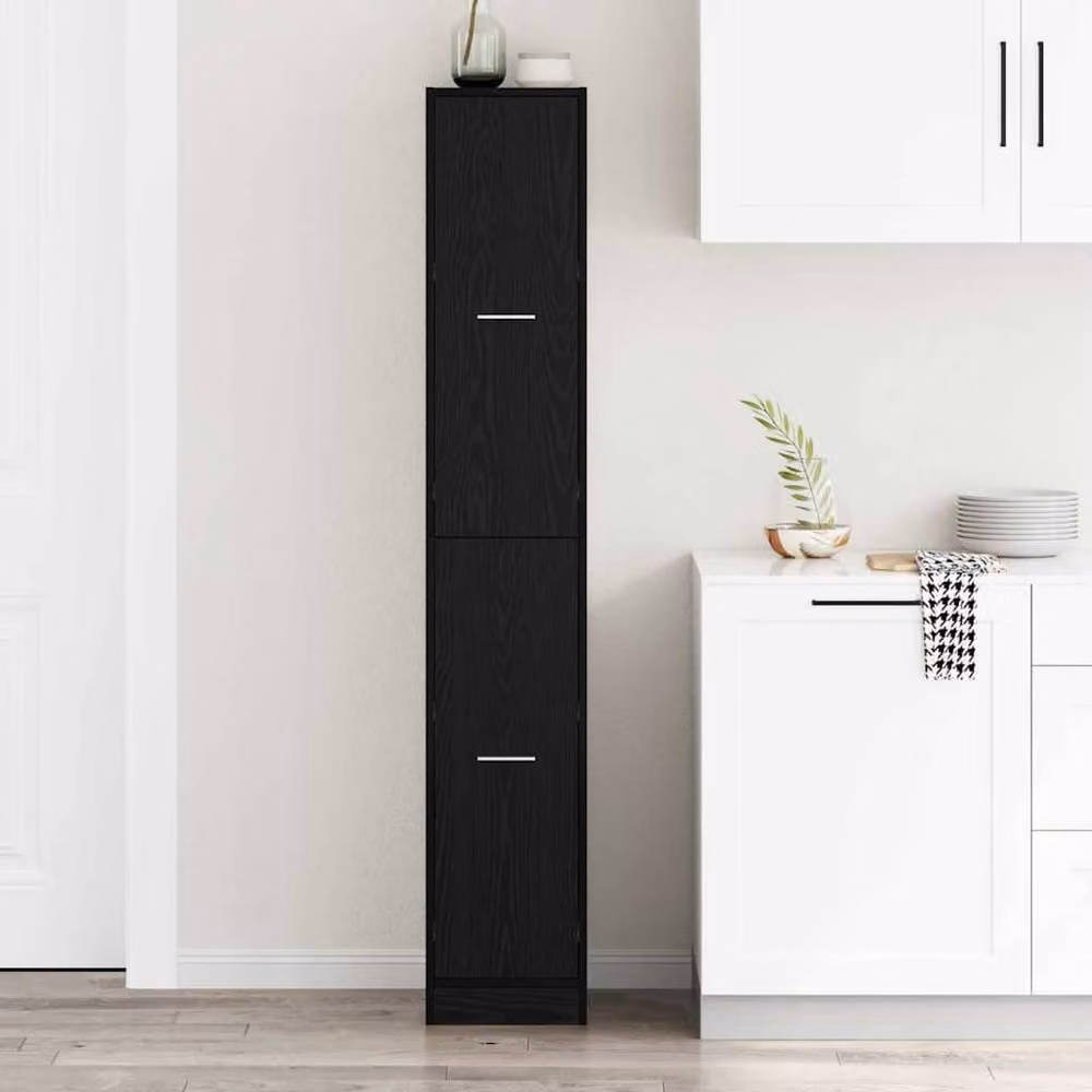 Berkfield Home Modern Apothecary Cabinet in Black Oak, W/D/H: 30 x 30 x 174.5 cm – 2