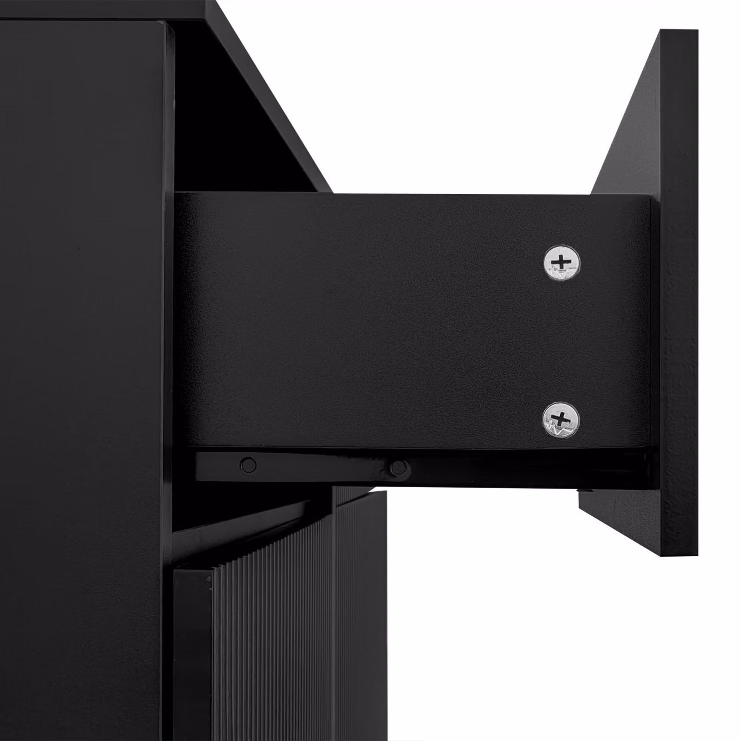 Aosom UK Modern Black and Gold Shoe Cabinet Sideboard with Push-to-Open Doors and Adjustable Shelves, W: 83 cm, D: 35 cm, H: 101 cm – 4