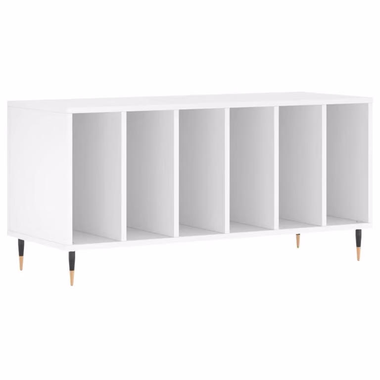 Berkfield Home Record Cabinet in White, W/D/H: 100 x 38 x 48 cm